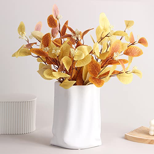 Ceramic Vase Crinkle Paper Bag Vase, Creative Flower Arrangement Ornaments - Image 3