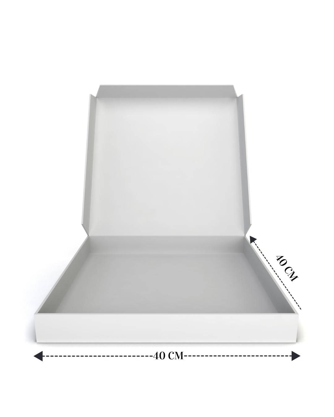 Genérico COMMERCE ESSENTIALS Cajas para Pizza, 40x40 cm, Cartón Blanco, Pack de 50 Unidades, Tapa Plegable