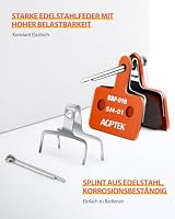 AGPTEK 4X Bremsbeläge Fahrrad, Scheibenbremsbeläge, High Performance Bremsbeläge Disc Brake Pads & Spring (Resin) für Mountainbike Scheibenbremse I Bike Beläge I Bremsbelag (4 Stück), Orange – Ansicht 4