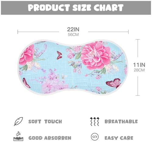 Flowers Butterflies Romantic Burp Cloths for Babies Burp Rag Cotton Spit Up Rag for Infant Newborn Baby4