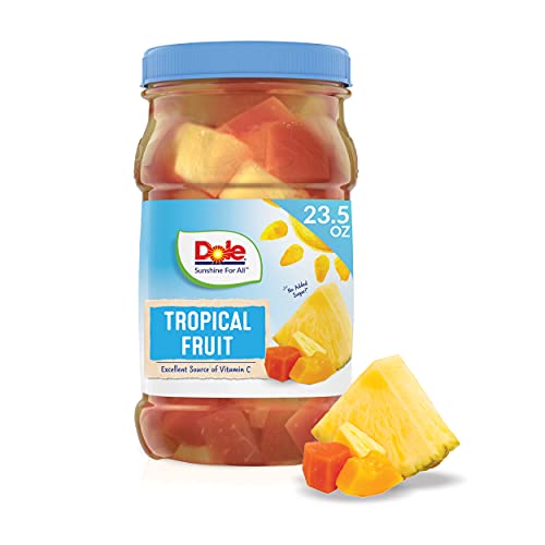 Image of Dole Tropical Fruit in 100% Fruit Juice with Pineapple & Papaya, 23.5 Oz Resealable Jar