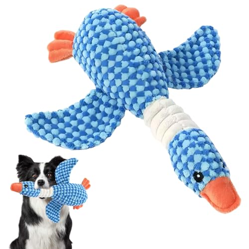 Calming Wild Geese Toy for Dog Squeaky Interactive Plush Toy Quack-Quack Chew Toy Soft Stuffed Calming Dog Toy for Anxious Dogs Pet Calming Pillow For Puppies Small Medium Dogs (Wild Geese)