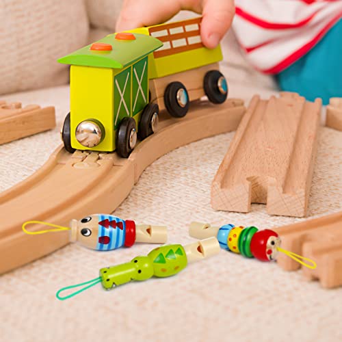Kisangel 3Pcs/Set Animal Wooden Whistles For Baby Kids Music Instrument Developmental Educational Toys For Kids Party Noisemakers Whistles Kids Birthday Bag Fillers #TOP6