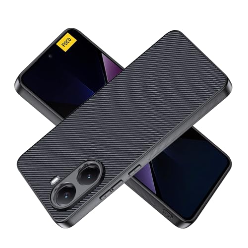 Suttkue for Xiaomi Poco X7 Pro Case,high qualit,PC Material Carbon Fiber,Hard Shell,Scratch Resistant,FlexibleFull Protection,Anti-Skid-Black