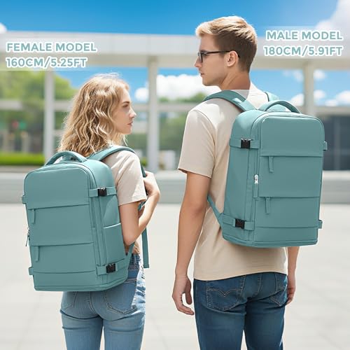 Image of coowoz Vacuum Backpack Travel with Pump,Travel Backpack with Vacuum System For Women Men,Carry On Backpack,Hiking Backpack Waterproof Outdoor Sports Rucksack Casual Daypack,25L(Built-in Pump),Blue