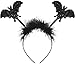 Balinco Fledermaus Haarband mit Plüsch & Glitzereffekt | Vampir Haarreifen | Bat Headband | Stirnband | Vampires Headwear | Karneval Fasching Halloween Party Kostüm Grusel Horror für Damen & Herren