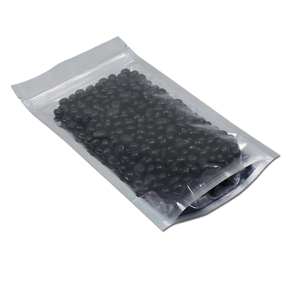 FERENLI 500 bolsas de embalaje de plástico de aluminio transparente resellable con cierre de cremallera y muesca de desgarro a largo plazo, almacenamiento de alimentos de 3.9 x 5.9 pulgadas