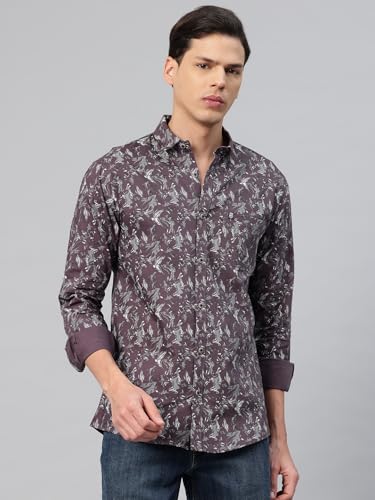 Image of Majestic Man Men's Stylish Floral Print Slim Fit Casual Shirt - Pure Cotton| Full Sleeve | Trendy & Comfortable