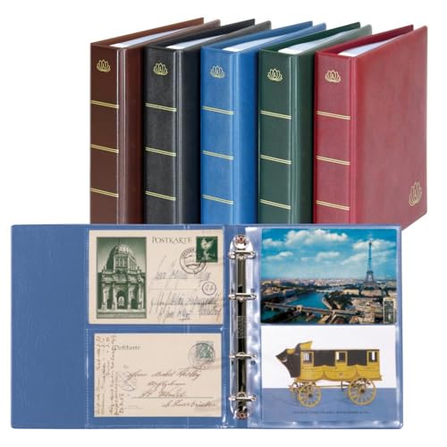 Album Lotus pour Cartes Postales LINDNER bleu contre l'usure et le jaunissement