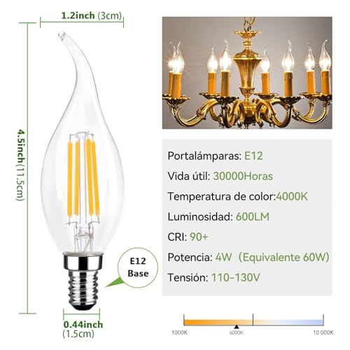 Foco LED tipo vela 9 Imagen adicional