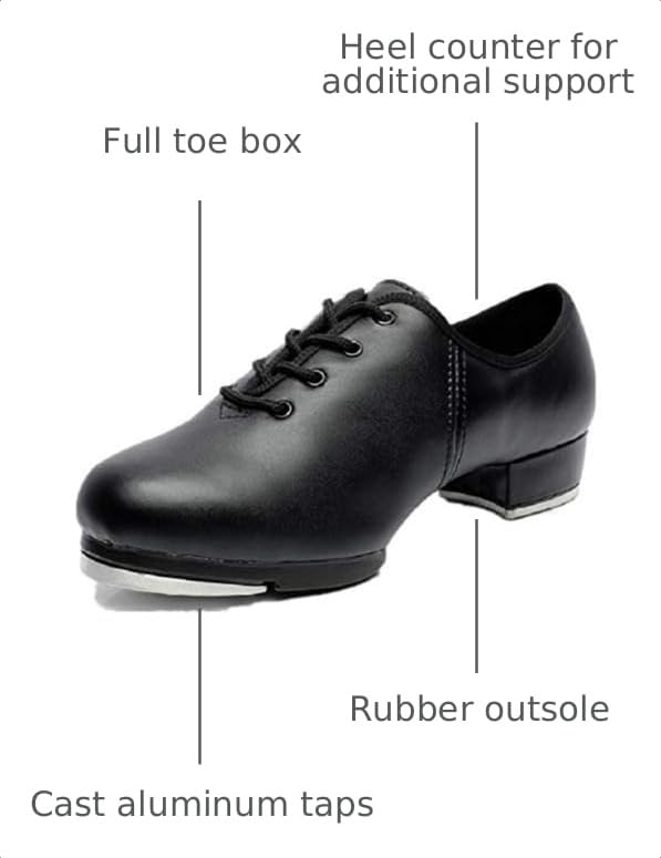 Image of Synthetic Tap Shoes Oxford Dancing Shoes for Men,Adults, Black