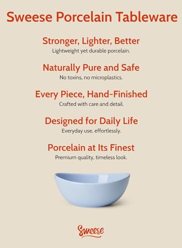Sweese 18 oz Medium Porcelain Bowls - Set of 6 Shade of Blue Colored Serving Bowls for Soup, Salad, Pasta & Snacks - Thumbnail 7
