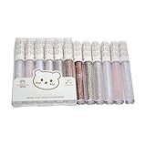 6Pcs Liquid Glitter Eyeshadow Set, Long-Lasting Quick-Drying Shimmer Eyeshadow with Glitter Eyeliner, Highly Pigmented Korean Makeup for Bling Under Eye and Party Looks for Crystal Makeup
