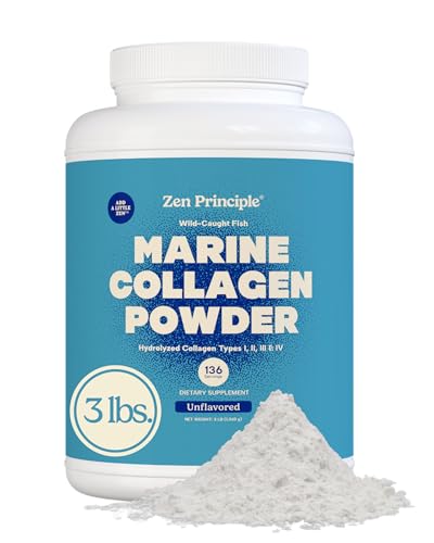 6% off - Zen Principle Marine Collagen Peptides Powder 3lb. Wild-Caught Fish, Non-GMO. Supports Healthy Skin,...