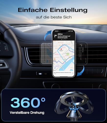 VICSEED Vollmetall Handyhalterung Auto Magnet für Mgasafe Autohalterung [26xN55 Stärkste Magneten] Lüftung [Integrierte Metallclip] KFZ Halterung für iPhone 17 16 15 14 13 ProMax Samsung S25 Ultra 5