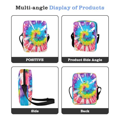 Crossbody Bag Tie Dye Color Messenger Bag for Women Men Purse Shoulder Bag Satchel Bag with Adjustable Strap 214C17004