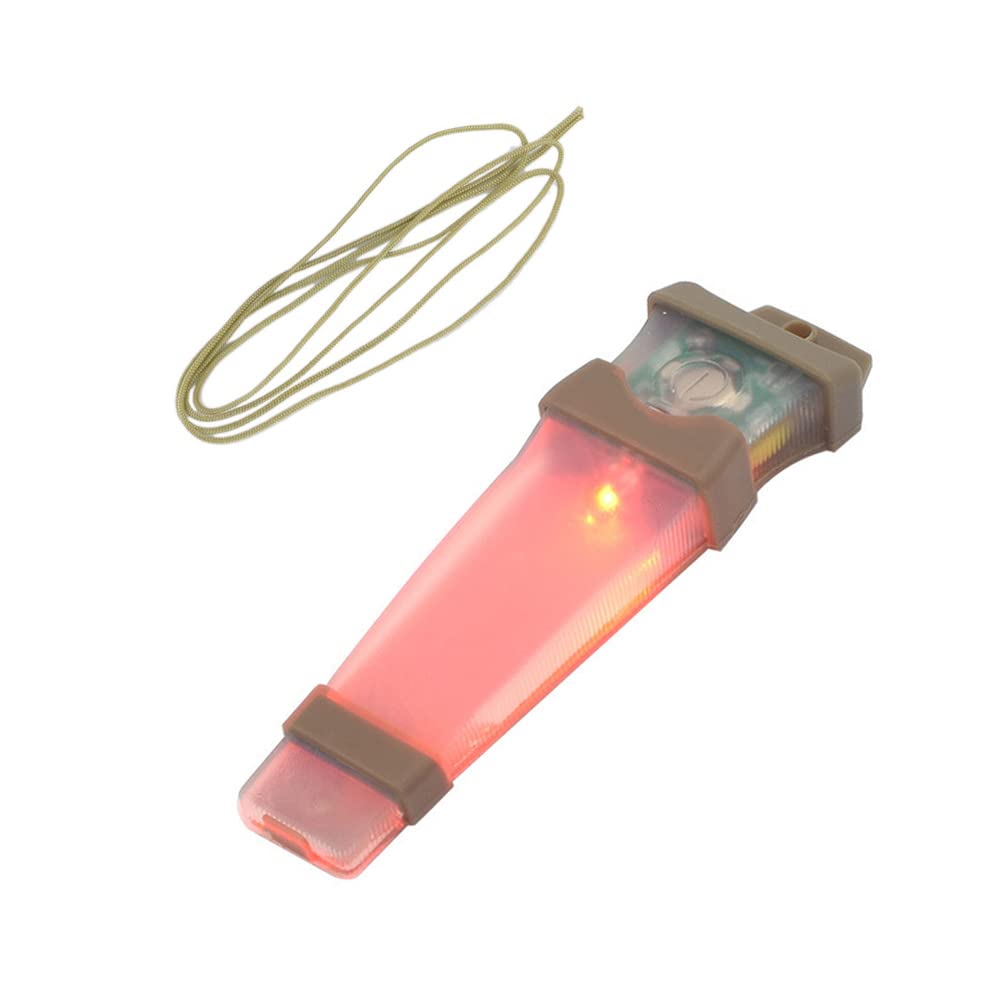Helmet Signal Light Waterproof Survival Tactical Hiking Boating Cycling Personal Identification Marker Light (Hook Back Tan & Red)