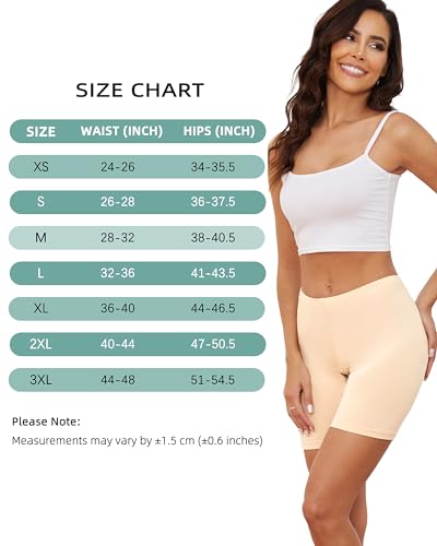 Image of voenxe Cotton Bike Shorts Women Underwear,Short for Under Dress Anti Chafe