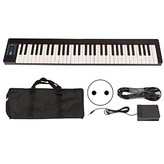Vikye Piano électrique 61 Touches, Clavier de Piano Numérique Pliable MIDI avec Deux Haut-parleurs pour Débutants - Les Beatles, Paul McCartney, John Lennon, RIngo Starr, George Harrison