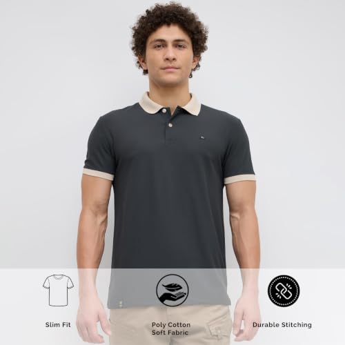 Image of Nostrum Mary Half Sleeve Polo T-Shirt with Two-Tone Collar, Stylish T Shirt for Men, Polo Tshirts for Men, Cotton T Shirt for Man, Casual Tshirt for Mens Boys