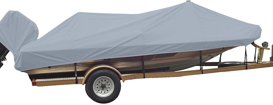 Carver Industries 77218S-11 Styled-to-Fit Boat Cover for Wide Bass Style Boats - 186", Mist Gray