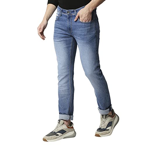 Image of Pepe Jeans Men's Vapour Slim Fit Mid Waist Lightly Washed Jeans
