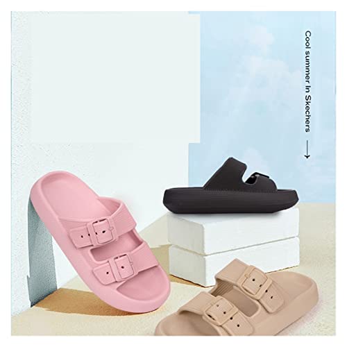HEXEH Ladies Sandals and Slippers Fashion Personality Thick Bottom Slippers Sandals Flip Flops Couple Summer Women Outdoor Indoor Sandals Outdoor Sandals Shower Slippers (Color : Black, Size : 37-38)4