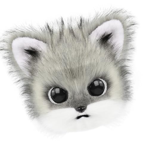 Tocado de animales de peluche mullido personaje suave para eventos de cosplay adultos y niños 4