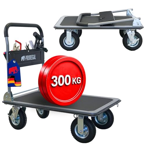 PROREGAL Profi-Plattformwagen Transportwagen Big Rhino 300kg...