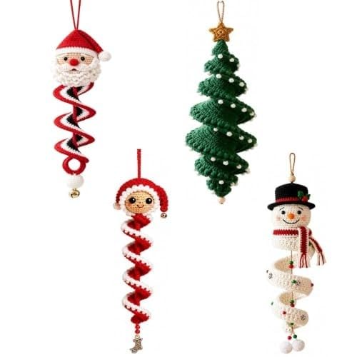 Kit De Crochet Navideño for Principiantes Conjunto De Adornos De Bricolaje | Crea decoraciones de Papá Noel, árboles y muñecos de nieve: regalo artesanal perfecto for adultos y niños(F1)