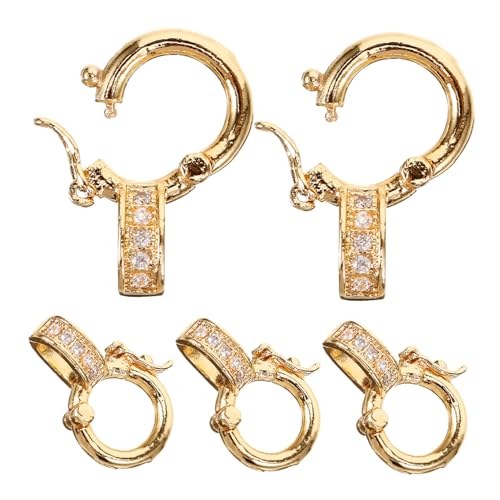 DOITOOL 5 Piezas Hebilla de conversión brazalete joyeria extensor de pulsera de oro kit de fabricación de joyas equipo conectores de pulsera de bricolaje convertidor de collar cobre Golden