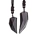 Wolentty Obsidian Couples Necklace Wolf Tooth Amulet Spike Necklaces Jewelry for His Hers Christmas