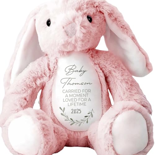 Forever Loved Personalized Baby Memorial Bunny - Comforting Keepsake for Grieving Parents, Plush Angel Baby Stuffed Animal, Infant Loss Tribute