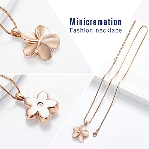 Flower Ashes Neckalce - Cremation Jewelry For Human Ashes Stainless Steel Memorial Keepsake Ashes Locket Holder Urn Pendant For Women/Men #TOP2