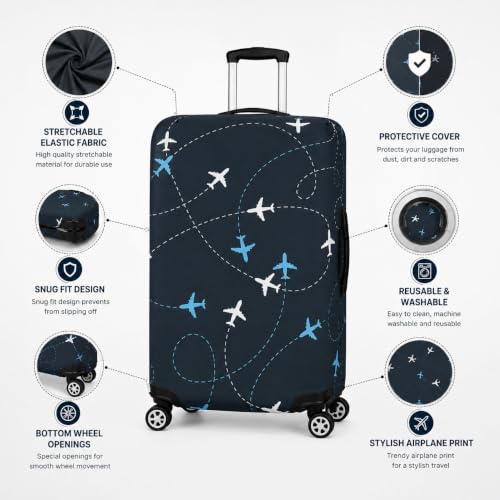 Image of Printed Luggage Cover for Traveling Bag & Suitcase - Trolley Protector