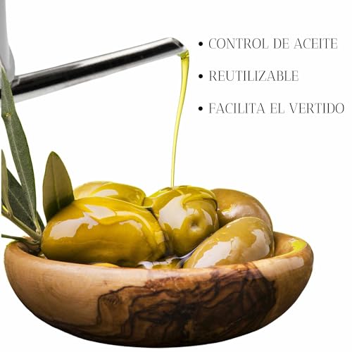 Miniatura 5 de Chfezoco Aceitera Acero Inoxidable, Dispensador De Aceite, Botella Para Aceite De Cocina, Vinagrera De Acero Inoxidable, Recipiente Para Aceite, Dosificador De Aceite, 13.5 Cm Longitud, 500 Ml