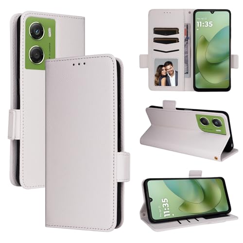 �X�}�z�P�[�X �Ή��@�� for Motorola Moto G06 4G / G06 Power �t���b�v�L�b�N�X�^���h���C���J�[�h�X���b�g�E�H���b�g�J�o�[ White