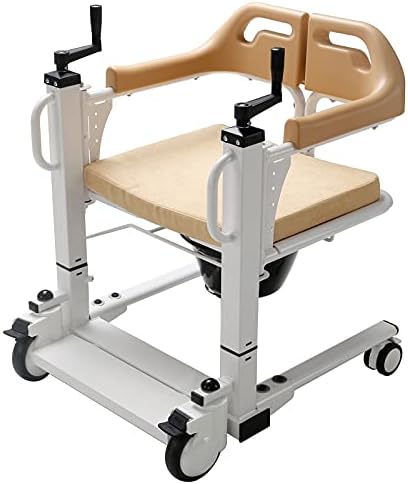 PAYRFV Transfer Chair Patient Lift for Home, Transport Wheelchair Patient Lift Aid with Bedpan, Bedside Commode Lift Shower Chair, Elderly Assistance Products, 290lbs