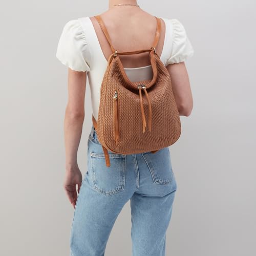 Image of HOBO Merrin Leather Bucket Backpack Convertible to Shoulder Bag for Women