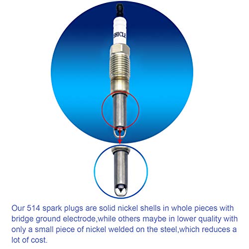 Hivehicle Platinum Spark Plugs Sp514 - Pzh1F Pzt1F Solid Nikel Bridge Ground Electrode For Ford Expedition Explore F150 Lincoln #TOP2