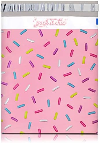 Pack It Chic - 10X13 (100 Pack) Sprinkles Pattern Poly Mailer Envelope Plastic Custom Mailing & Shipping Bags - Self Seal