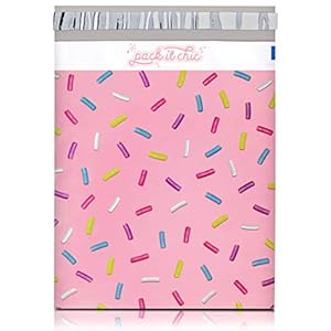 Pack It Chic – 10X13 (100 Pack) Sprinkles Pattern Poly Mailer Envelope Plastic Custom Mailing & Shipping Bags – Self…