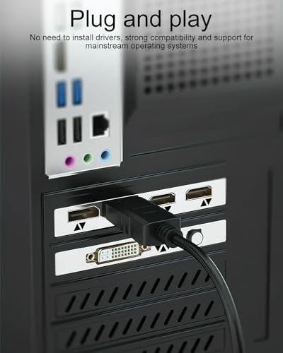 4k Displayport to HDMI 1.8m Cable, [gold-Plated Connectors, Aluminium Shell] Nylon Braided Dp Computer to HDMI Lead for Multi-screen,Compatible for Lenovo, Dell, Hp, Asus and Other Brand - Image 4