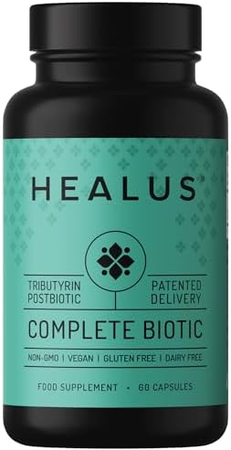 Healus Complete Biotic Butyrate Supplement, Tributyrin Based Butyric Acid. Advanced Absorption Technology. Postbiotic Support for Gut Health.