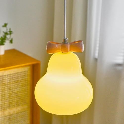 Lámpara colgante de cristal de color amarillo crema con forma de arco de resina rosa moderna Compatible with techo