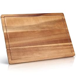 Solid Acacia Wood Cutting Boards for Kitchen Decor Wooden Charcuterie Board Meat Cheese Boards Butcher Block Pizza Bread Serving Board Hardwood Chopping Board Non Toxic Teak Small Cutting Boards