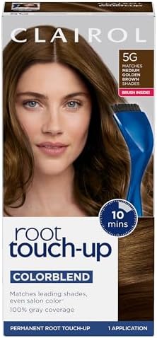 Clairol Root Touch Up Permanent Hair Dye, 5G Medium Golden Brown, 1 Pk