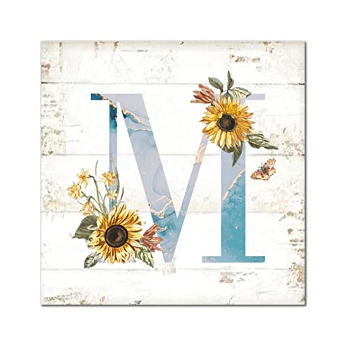 Monogramme lettre M en bois rustique 30cm pour décoration murale de salon