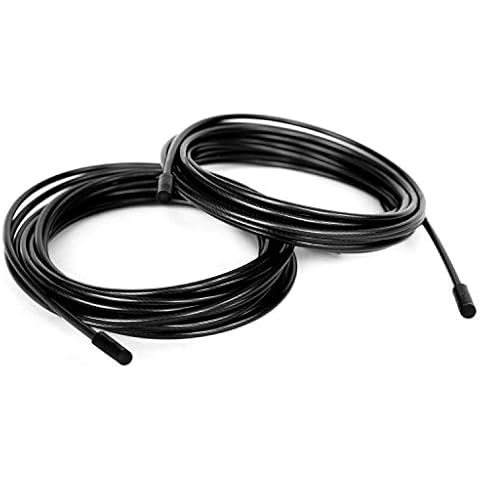 BRANK SPORTS® Pack of 2 Replacement Steel Ropes for all Jump Ropes | Length 12' | 2 Diameters and 7 Colors to Choose From | Replacement Bindings Included | Ideal for Advanced to Double Under Cover