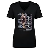500 LEVEL Marina Mabrey Toronto Tempo Vertical Women's V-Neck T-Shirt (Black, Large)